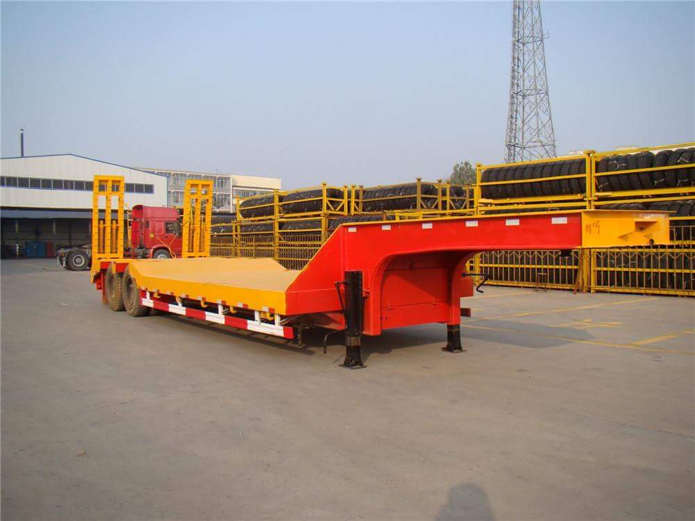 2 Axles 3 Axles front loading hydraulic gooseneck detachable 100tons low bed semi trailer /lowboy trailer for sale