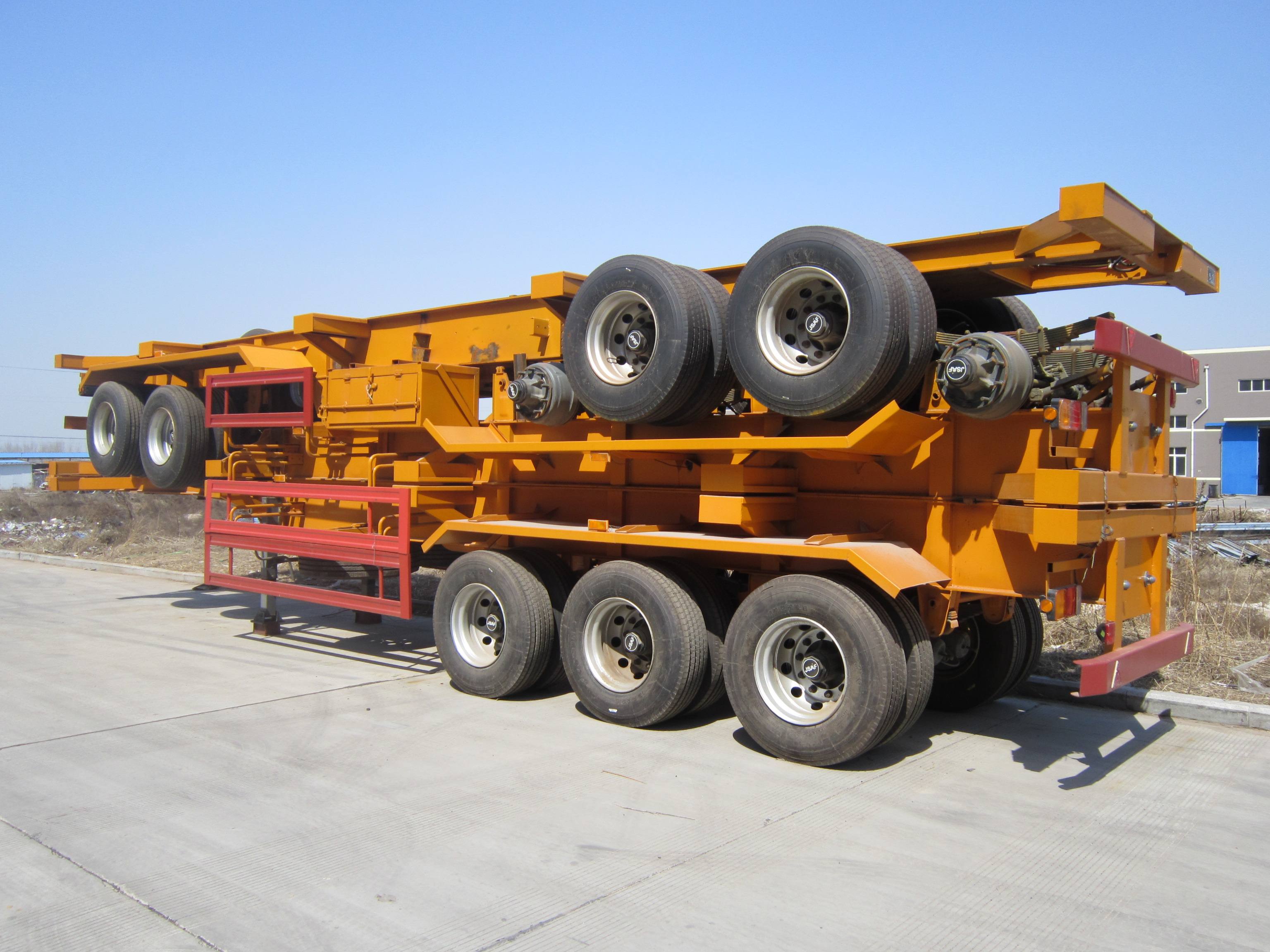 China made 3 axles 20ft 40ft container semi-trailer for freight transporting