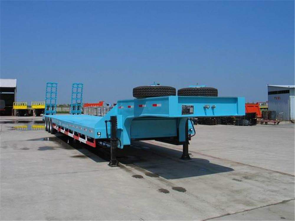 China 3 Axles Front Loading Hydraulic Gooseneck Detachable 100tons Low Bed Semi Trailer /lowboy Trailer for Sale