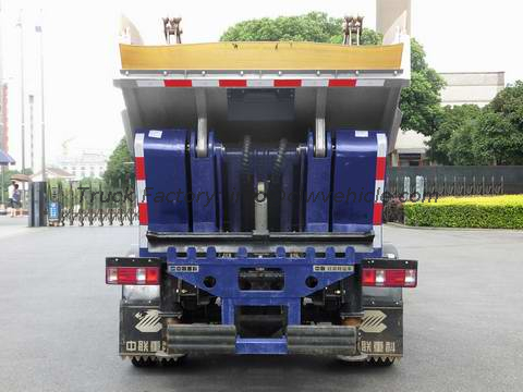 hook arm Diesel blue Dumper Garbage Truck